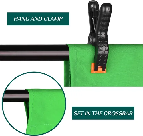 Miniatura 6 de EMART Telón de fondo de pantalla verde de 5 x 7 pies, tela de cortina de poliéster resistente a las arrugas, hoja de tela de pantalla verde croma