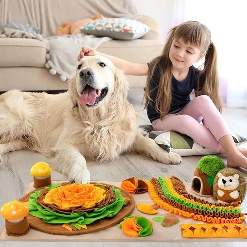 Miniatura 6 de Alfombrilla de Olfato para Perros Alfombrilla de Rompecabezas de Erizo para Perros Grande Alfombrilla de Olfateado con Setas Chistosas Alfombrilla