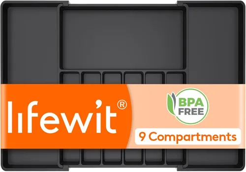 Miniatura 17 de Lifewit Organizador de cajones de cubiertos, bandeja expandible para utensilios de cocina, soporte para vajilla y cubiertos libre de BPA