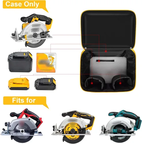 Miniatura 3 de Bolsa de herramientas universal para sierra circular DEWALT 20V MAX DCS391B/DCS565B, para Makita XSS02Z 18V Sierra Circular - Solo funda (negro)