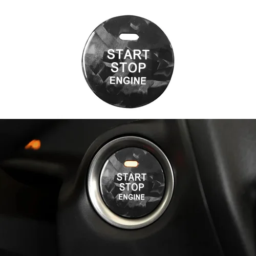 Miniatura 7 de QianBao Compatible con cubierta de botón de arranque y parada, de fibra de carbono, sin llave, para Mazda 3, 6, CX-5, MX-5, color rojo