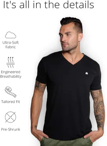 Miniatura 2 de INTO THE AM - Camisetas de cuello en V para hombre, ultra suaves y modernas.