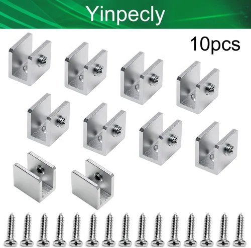Miniatura 4 de Soporte de estante de vidrio ajustable de aleación de aluminio, soporte de clip de abrazadera de gabinete de puerta rectangular para 0.197-0.315 in