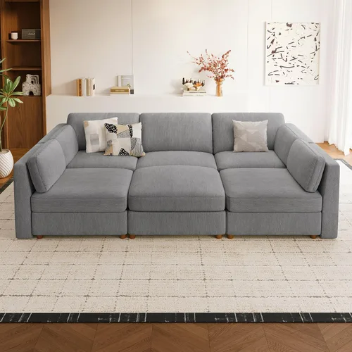 Miniatura 51 de Sofá biplaza extragrande de 83.5 pulgadas, sofás para sala de estar, sofá nube de felpilla de asiento profundo, sofá modular seccional, funda