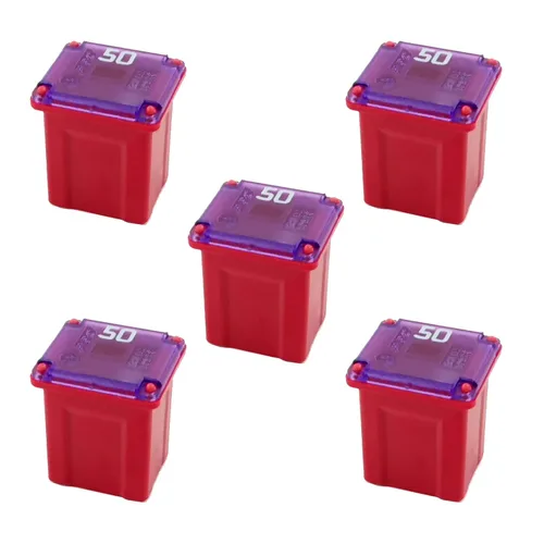 Paquete de 5 fusibles automotrices de perfil bajo Mini Jcase de 50 amperios surtido para camionetas, automóviles y SUV