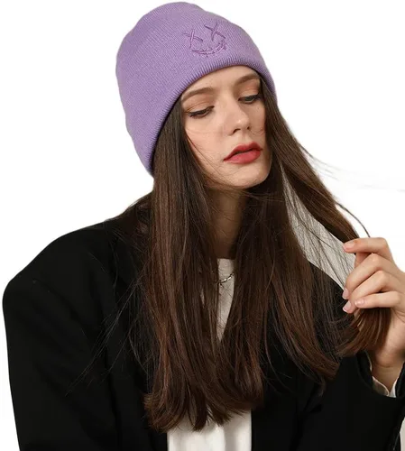 Miniatura 6 de Croogo Gorros de invierno para mujer, elásticos y cálidos, con forma de calavera para hombre, con puños, de acrílico, calaveras de esquí