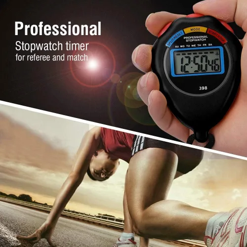Miniatura 9 de Yctze Cronómetro electrónico deportivo profesional, perfecto para carreras, correr y nadar, temporizador para niños y adultos (negro)