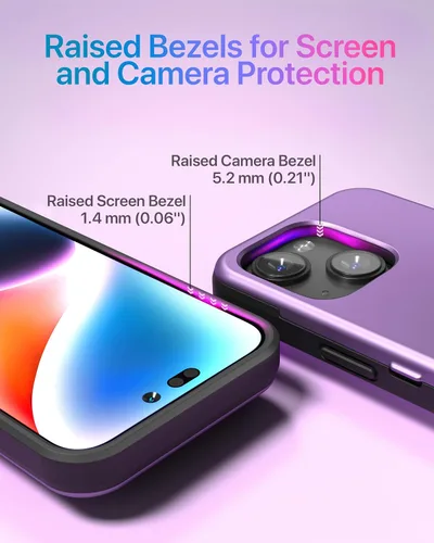 Miniatura 25 de TORU CX Slim - Funda tipo cartera para iPhone 15, funda protectora a prueba de golpes resistente con tarjetero oculto y ranura para tarjetas, espejo