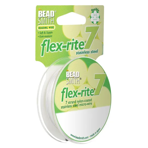 Miniatura 9 de The Beadsmith Flex-Rite - Alambre de acero inoxidable recubierto de nailon de 7 hebras, 0.007 pulgadas de diámetro, transparente, carrete de 30