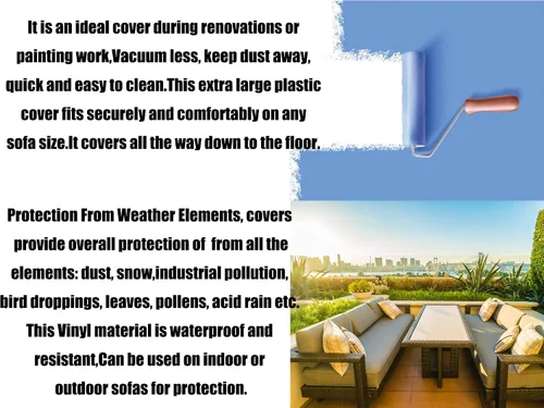 Miniatura 5 de Imperius Funda para sillón/sillón reclinable, resistente al agua, transparente, gruesa, resistente, cubierta protectora de plástico impermeable