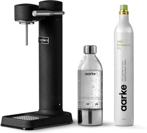 Aarke Carbonator lll con cilindro de CO2, máquina de agua con gas y carbonatación, acero inoxidable con botella reutilizable PET sin BPA, volumen