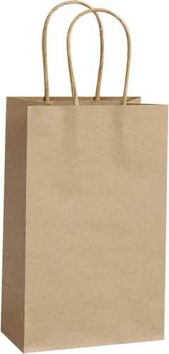 Miniatura 10 de REMTAP Bolsas de papel de regalo de 5.9 x 3.2 x 8.2 pulgadas, 50 bolsas de papel kraft con asas, bolsas de regalo a granel para bodas, fiestas