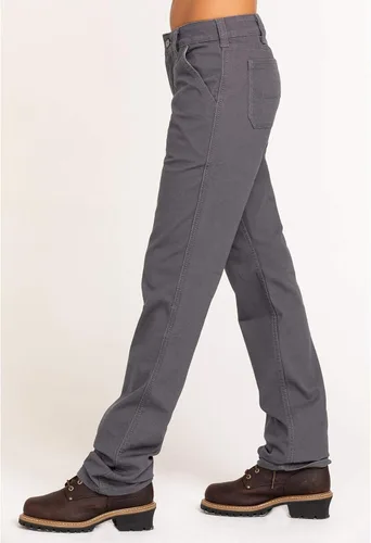 Miniatura 3 de ARIAT FR - Pantalón elástico DuraLight de lona apilable de pierna recta para mujer color gris hierro 27 Gris hierro