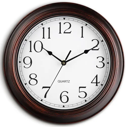 KECYET Relojes de Pared de 14 Pulgadas Operados por Batería Silenciosos Sin Tic-Tac Relojes de Pared Estilo Vintage Retro Rústico Decorativos para