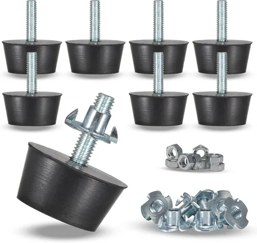 Miniatura 8 de NEWBYTEK 1/4-20 Pies niveladores de goma, atornillables para sillas de muebles, 8 piezas Solid waterproof base, non-slip grip prevents floor