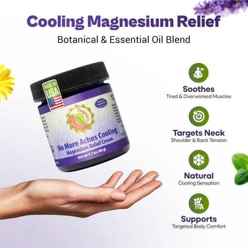 Miniatura 2 de Taspen's Organics Magnesium No More Aches Cooling Cream – Crema tópica de magnesio para alivio muscular, dolores musculares y recuperación después