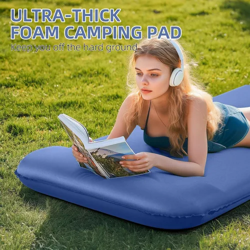 Miniatura 2 de Wevelel Memory Sleeping Pad, 3.1" Ultra-Thick Foam Sleeping Mats for Camping, Easy Inflate&Deflate,9.5 R-Value Insulated Camping Mattress Pad with