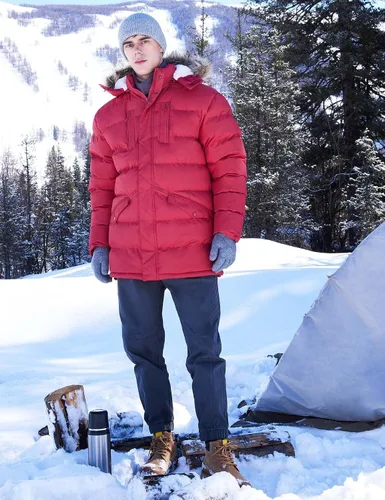 Miniatura 2 de Abrigo largo de invierno para hombre, con capucha, forro polar cálido y resistente al agua