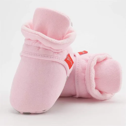 Miniatura 125 de Botines de forro polar para bebés, niños y niñas, pantuflas antideslizantes con agarre suave, zapatos de calcetín para recién nacidos, cuna