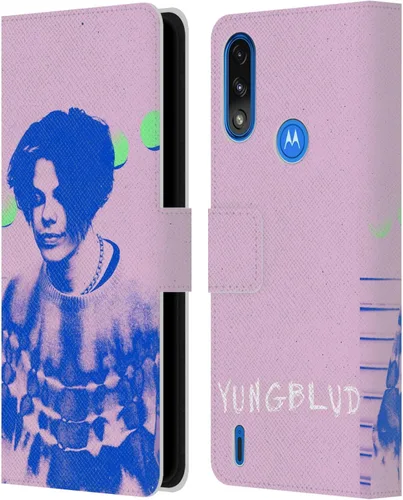Miniatura 8 de Head Case Designs Officially Licensed Yungblud Face Graphics Leather Book Wallet Case Cover Compatible with Moto E7 Power/Moto E7i Power