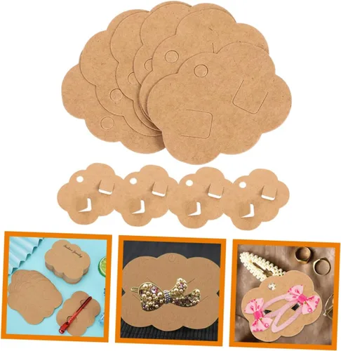 Miniatura 7 de EXCEART 200pcs Accesorios para el cabello Tarjetas de exhibición Clip de recogida de cartón joyería tarjeta de exhibición de joyería Diadema