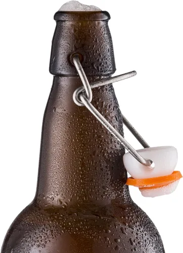 Miniatura 5 de Botella de cerveza de vidrio para fabricación de cerveza casera con tapa giratoria abre fácil y sello de caucho hermético - 16 onzas - Caja de 12