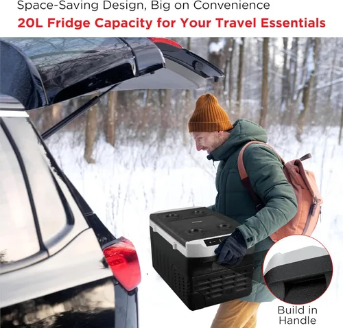 Miniatura 4 de Frigidaire Refrigerador portátil 2-en-1 de 12/24V DC y 110-240V AC con compresor – Compacto para viajes, automóvil, camping, viajes por carretera