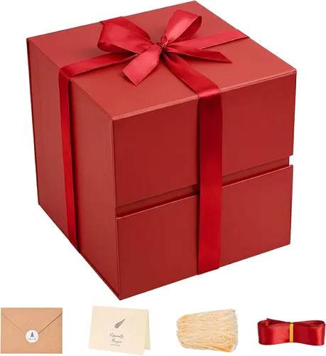 Miniatura 76 de LIFELUM Square Gift Box with Magnetic Lid, Card, Sticker, Ribbon, Shredded Paper Filler for Business, Wedding, Birthdays