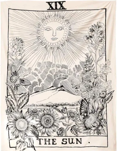 Miniatura 3 de Coolbird Tapices de tarot (23 x 27 pulgadas 23.6 x 27.6 in) – El sol, la luna, la estrella medieval Europa adivinación tapices colgantes