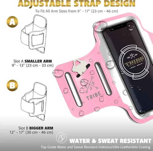 Miniatura 5 de TRIBE - Brazalete portateléfono para correr. Brazalete deportivo para teléfono celular iPhone y Galaxy para mujeres, hombres, corredores, trotar