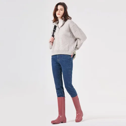 Miniatura 2 de planone Botas de lluvia altas de moda para mujer, impermeables, botas ligeras para jardín al aire libre, botas de lodo para damas, zapatos