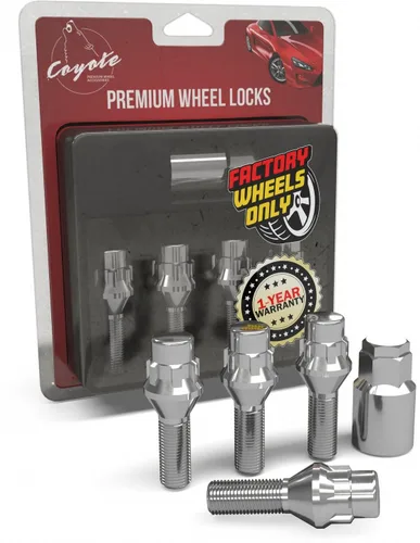 Miniatura 11 de Wheel Accessories Parts 4 cerraduras + llave M12 x 1.25 12 x 1.25 rosca Bellota para asiento con cerradura de perno de asiento con acabado negro