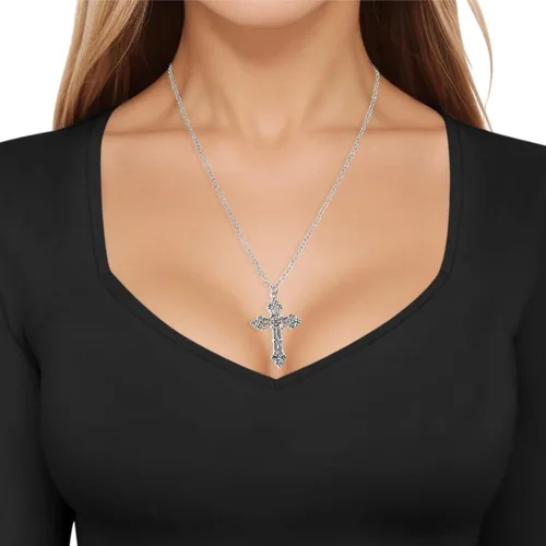 Miniatura 5 de Juego de 10 piezas de collar Y2k para mujer, accesorios góticos grunge, collares de joyería, cruz gótica, espinas de hadas, ángel gótico, corazón