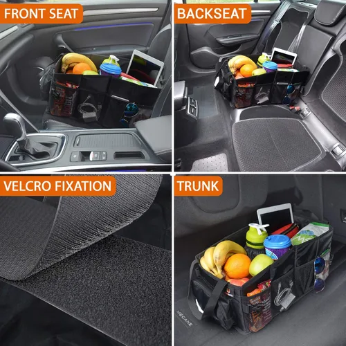 Miniatura 2 de FoxBox Organizador de asiento de coche y maletero, almacenamiento de asiento delantero o trasero de SUV, piso del pasajero, organización debajo