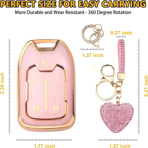 Miniatura 5 de Funda para llavero FT FUNTOR para Chevy GMC Acadia Silverado Sierra, protector de llavero de TPU premium con llavero de metal y destornillador