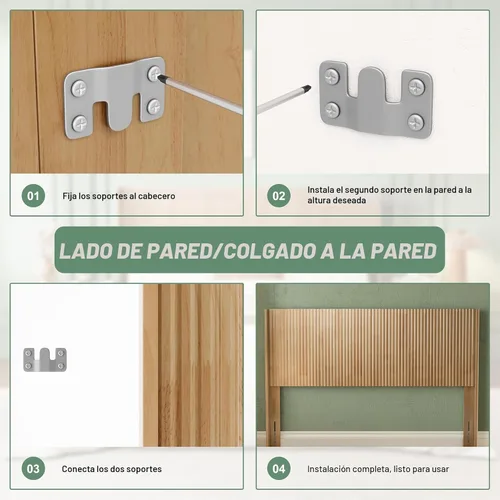 Miniatura 5 de Huatean Home Cabecero de Madera Tamaño Queen, 64.6" de Ancho Cabecero de Madera Queen Solamente, Cabeceros Modernos de Granja, Panel Acanalado