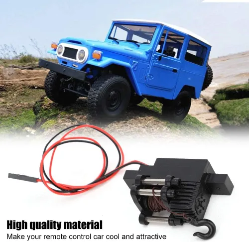 Miniatura 2 de Qiilu Cabrestante Rc Winch 1 16 Negro Plástico Metal Plástico Metal Cabrestante Automático Piezas de actualización Accesorios Ajuste para 1 16 RC
