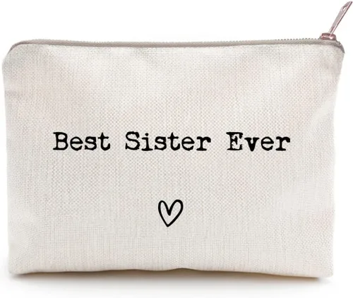 Mejor Hermana, Regalo para Hermana, Te Extraño, Envía Amor, Estuche de Maquillaje, Bolso de Aseo, Regalo para Amiga, Bolso de Maquillaje para