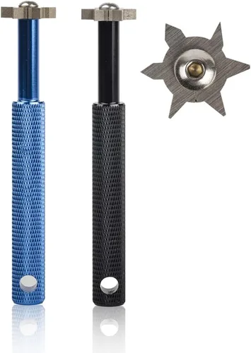 Miniatura 13 de HIFROM Afilador de ranuras con 6 cabezales – Afilador de ranuras para palos de golf, herramienta de reranurado y limpiador para todos los hierros