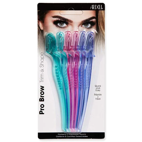Ardell Pro Brow para recortar y dar forma - Maquinilla de afeitar de cejas, recortadora y moldeadora con cubierta, maquinilla de afeitar facial para
