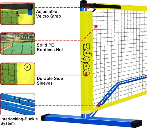 Miniatura 2 de Zdgao Portable Pickleball Net for Driveway, 22FT Regularion Size Pickle Ball Net with Pickleballs and Carry Bag, Easy Setup for Indoor Gym, Outdoor