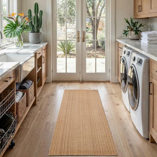 Miniatura 22 de MatEssenz Alfombrillas de cocina de 20 x 30 pulgadas para piso, alfombras de cocina tejidas, lavables a máquina, estilo bohemio, antideslizantes