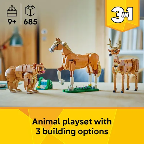 Miniatura 2 de LEGO Creator 3 en 1 hermoso juguete de construcción de caballos para niños, bloques de construcción y juguete de aprendizaje para niñas y niños, a