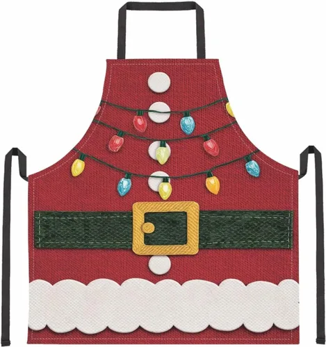 Miniatura 13 de Dreaweet Delantal de cocina unisex con cuello ajustable de Navidad