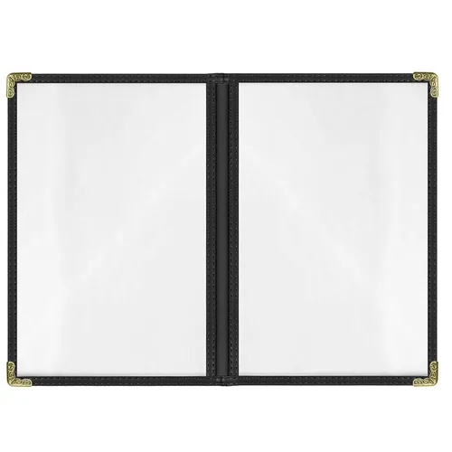 Miniatura 14 de Cubiertas de Menú para Restaurante 8.5 x 11 Pulgadas, Soportes de Menú de Plástico Transparente y Resistente al Agua de 4 Páginas y 8 Vistas para 2