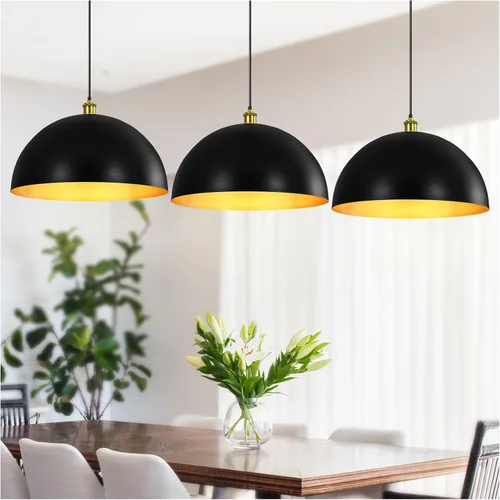 Miniatura 18 de Lámpara Colgante de Granja Negra Accesorios de Lámpara Colgante - Luces Colgantes de Isla de Cocina de 16 pulgadas Luces Colgantes Industriales