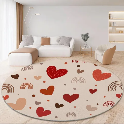 Miniatura 15 de Bath Mat Round Rug 2 ft, Boho Sun Line Mandala Washable Circular Rugs, Non Slip Absorbent Beige Circle Area Carpet for Kitchen Living Room Bedroom