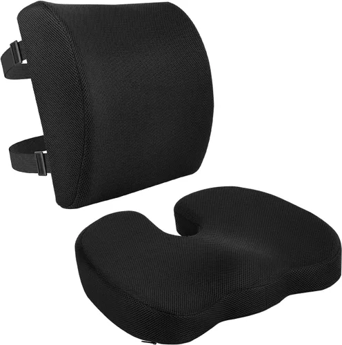 Miniatura 11 de Amazon Basics Cojín rectangular de espuma viscoelástica para silla de escritorio de oficina, color negro