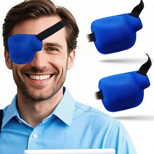 Miniatura 9 de Parches oculares para adultos y niños, 2 piezas 3D parche médico ajustable para ojo perezoso ambliopía estrabismo y después de cirugía para ojo Ojo