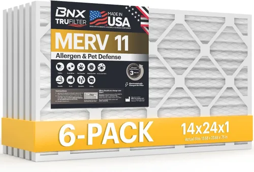 Miniatura 25 de BNX TruFilter - Filtro de aire MERV 11 de 18 x 20 x 1 pulgadas (paquete de 6) – Fabricado en Estados Unidos – Defensa contra Alérgenos Filtro